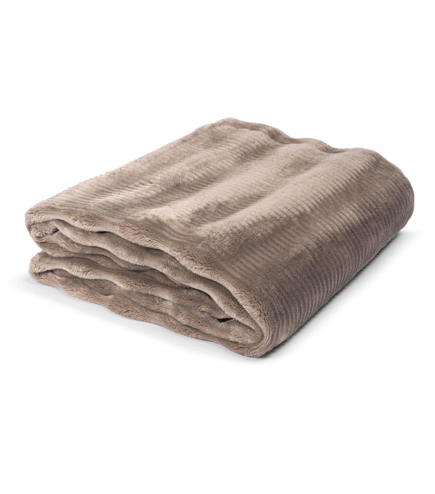 DECKE Furry - Taupe, Textil (200/1cm) - Mokebo