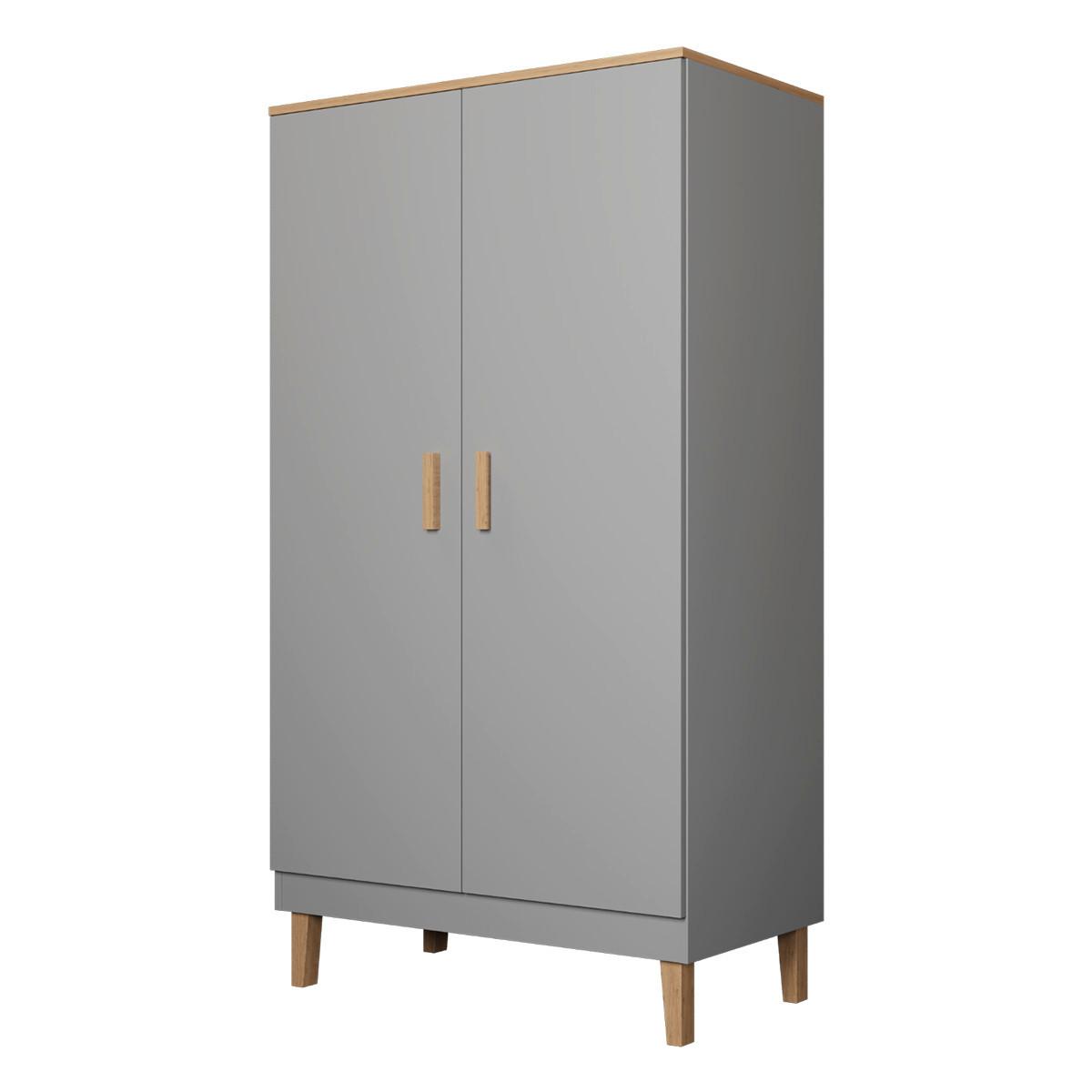 SCHRANK 2 Türen Denver Grau - Grau, Holzwerkstoff (100/184/55cm) - Petits-meubles