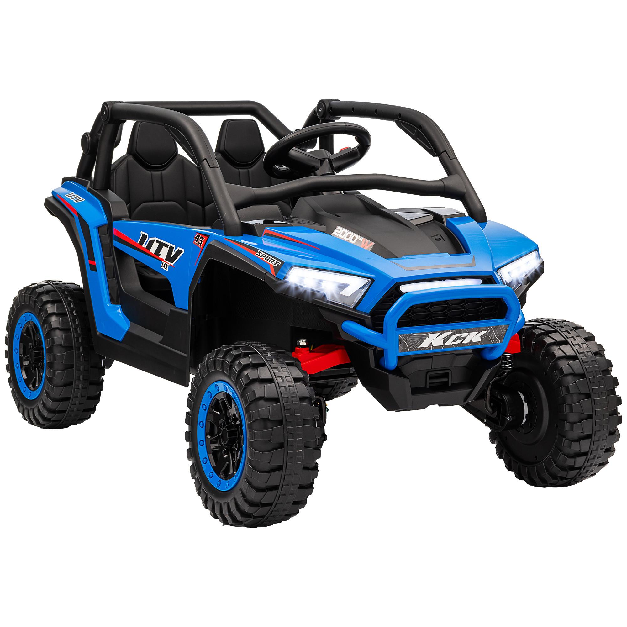 ELEKTRO Kinderauto, Geländewagen mit 2,4G Fernbedienung, 5-7 km/h für 3-8 Jahre - Blau, Kunststoff/Metall (117/72/67cm) - AIYAPLAY