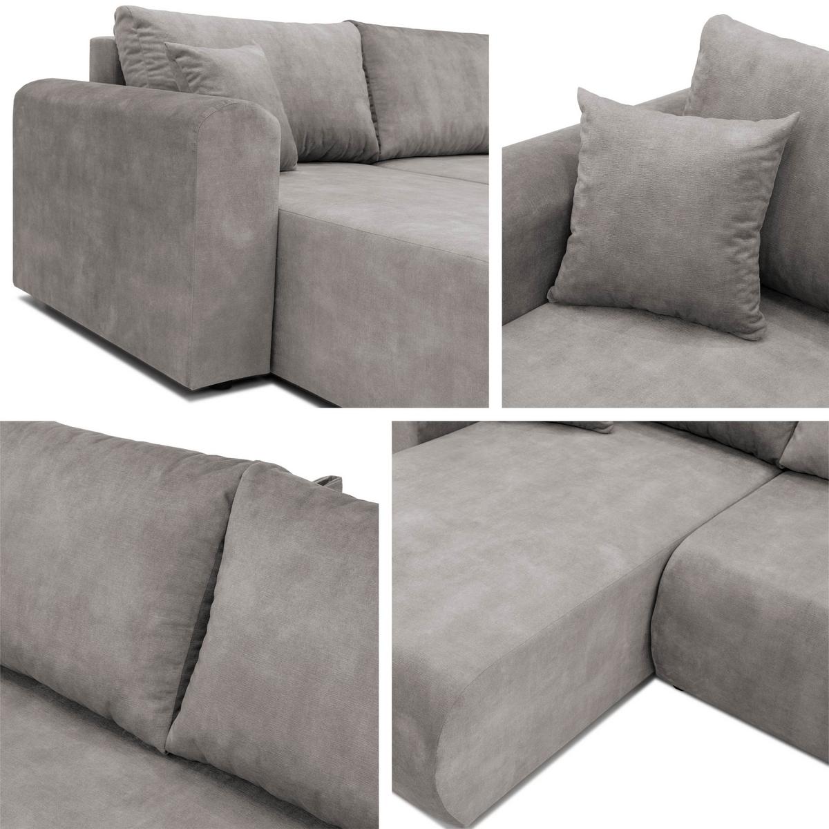 ECKSOFA Eliwo - Gelb/Schwarz, Holz/Textil (252/158cm) - MIRJAN24