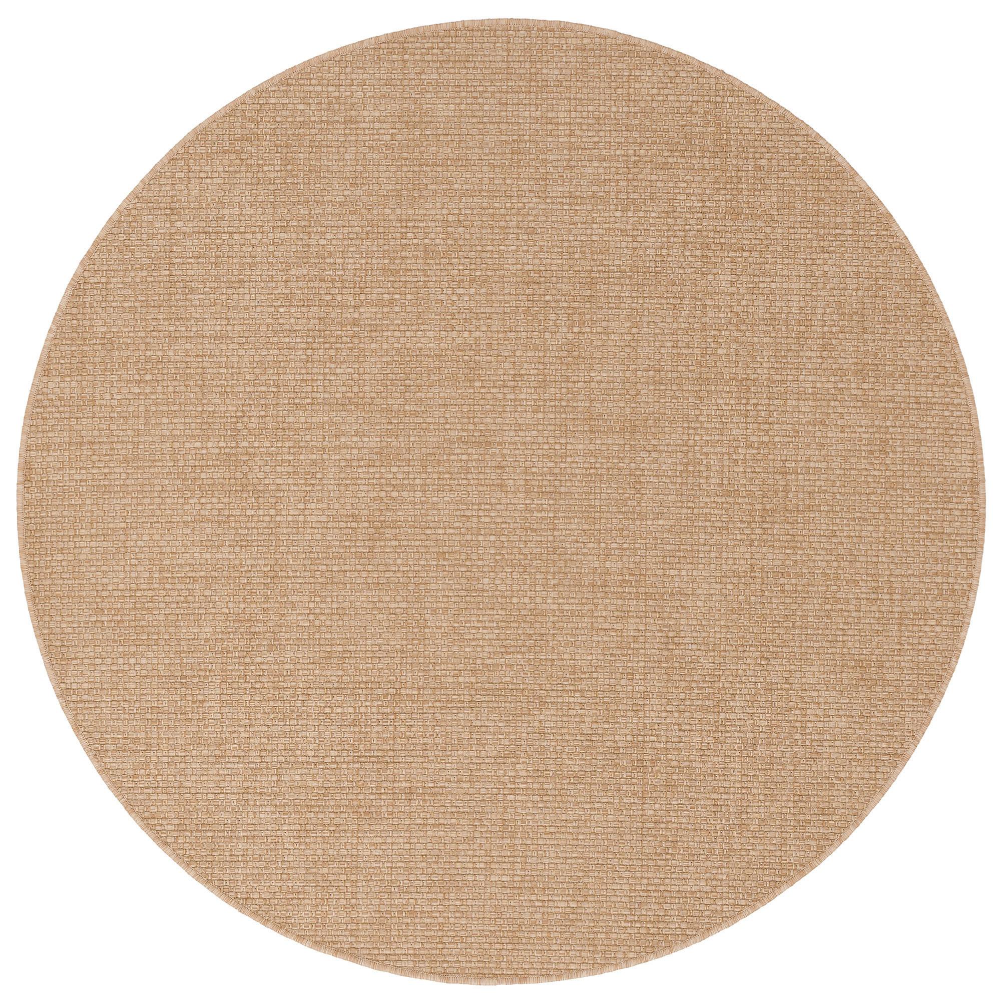 IN- & OUTDOOR FLACHGEWEBE TEPPICH PORTO RUND - Sandfarben, Textil (200/200cm) - Snapstyle