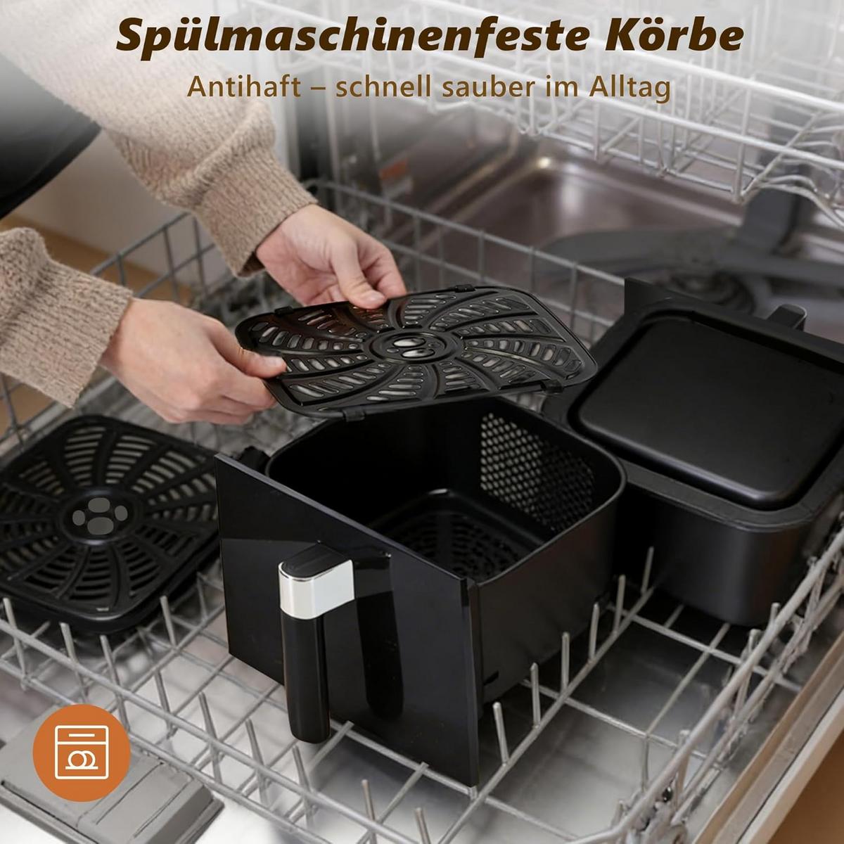 HEISSLUFTFRITTEUSE ANNA Ⅲ 46.6/25/41.1 cm - Schwarz, Metall (25/41.1/46.6cm) - Nettlife