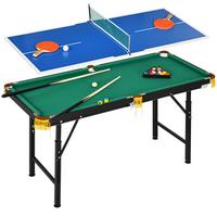 MULTIGAME Spieletisch Multifunktionstisch inkl. Tischtennis Billardtisch Grün - Blau, Holzwerkstoff (63/140cm) - SPORTNOW