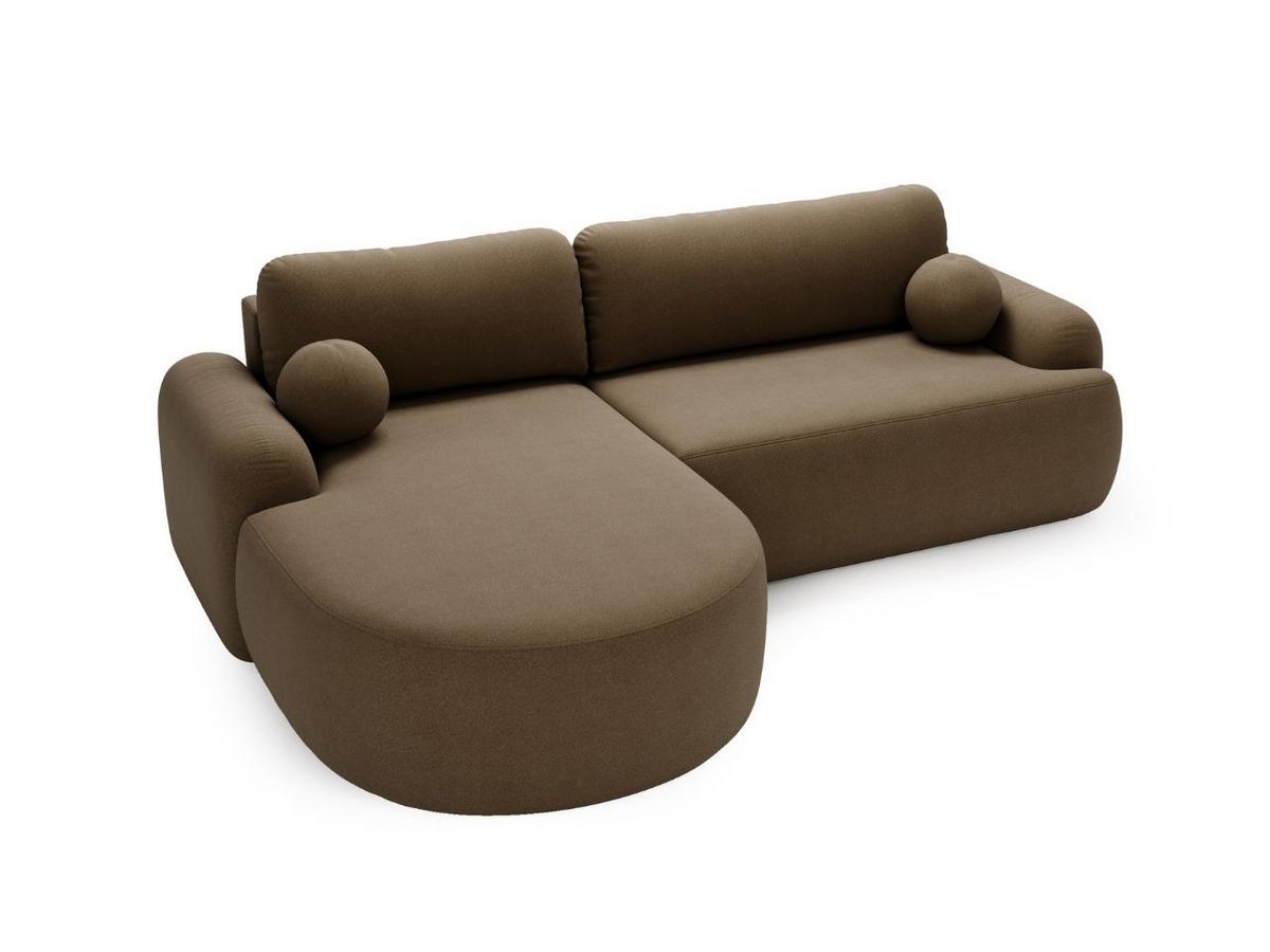 ECKSOFA Aurio Dunkelbraun Links - Dunkelbraun, Holz/Textil (177/261cm) - Graingold