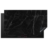HERDABDECKPLATTE Schwarz - Marmor Ceranfeldabdeckung 90x52 cm - Schwarz, Kunststoff (90/52/0.2cm) - MuchoWow