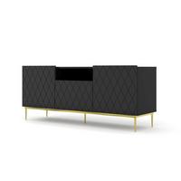 TV LOWBOARD Schwarz, Gold 145/60/40 - Goldfarben/Schwarz, Holzwerkstoff (145/60/40cm) - RAUMHIRSCH FURNITURE