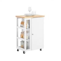 KÜCHENWAGEN zum Rollen, Servierwagen Weiß, 60x90x40cm - Weiß, Glas/Holzwerkstoff (60/90/40cm) - SoBuy