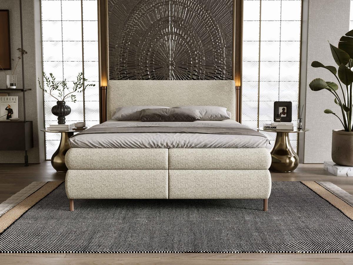 BOXBETT Evia - H3 - Naturfarben/Braun, Holzwerkstoff/Textil (180/200cm) - MIRJAN24