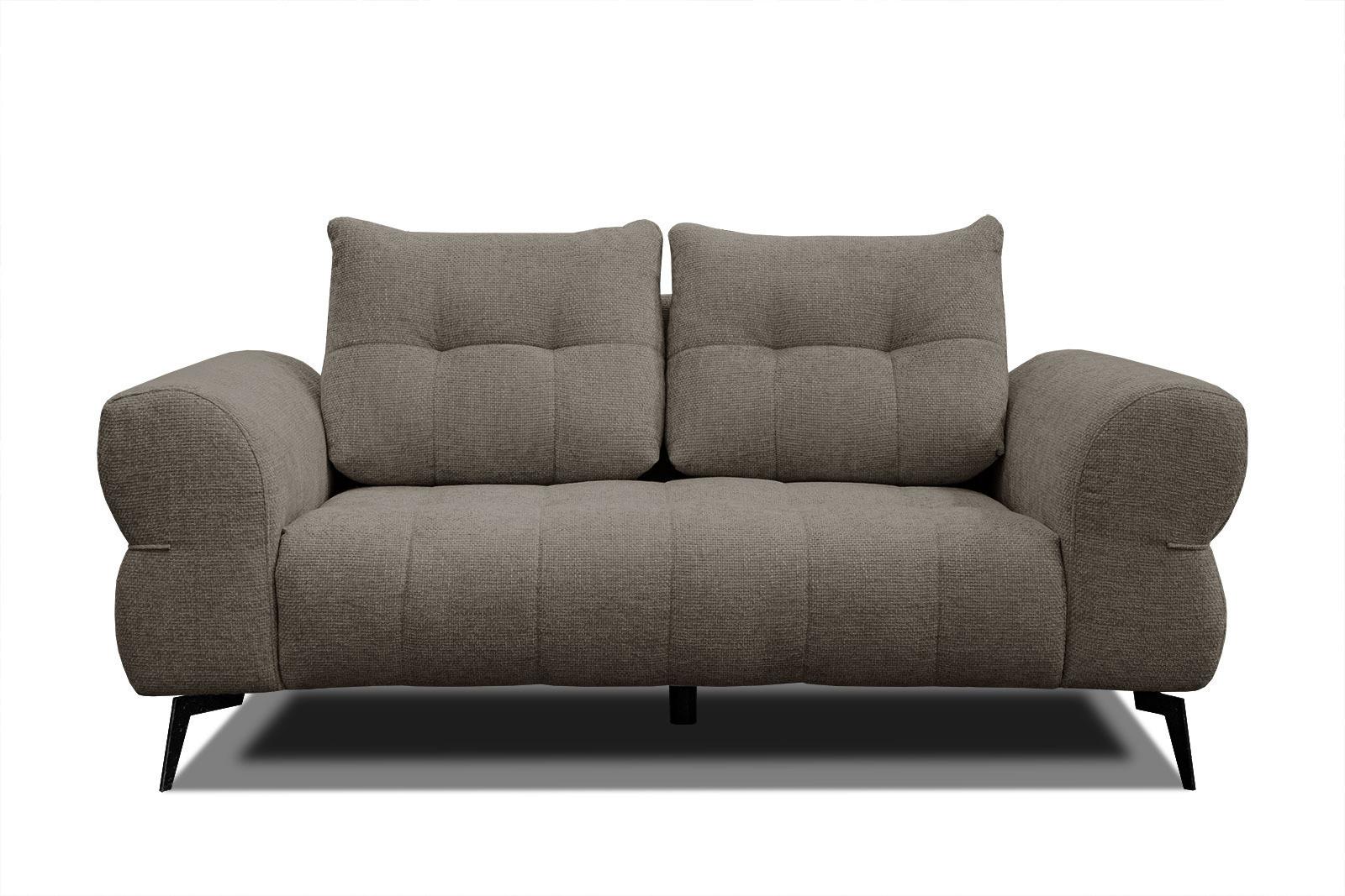 SOFA SALVINI 2-Sitzer, taupe - Taupe/Schwarz, Holzwerkstoff/Textil (176/88/99cm) - Wozimo