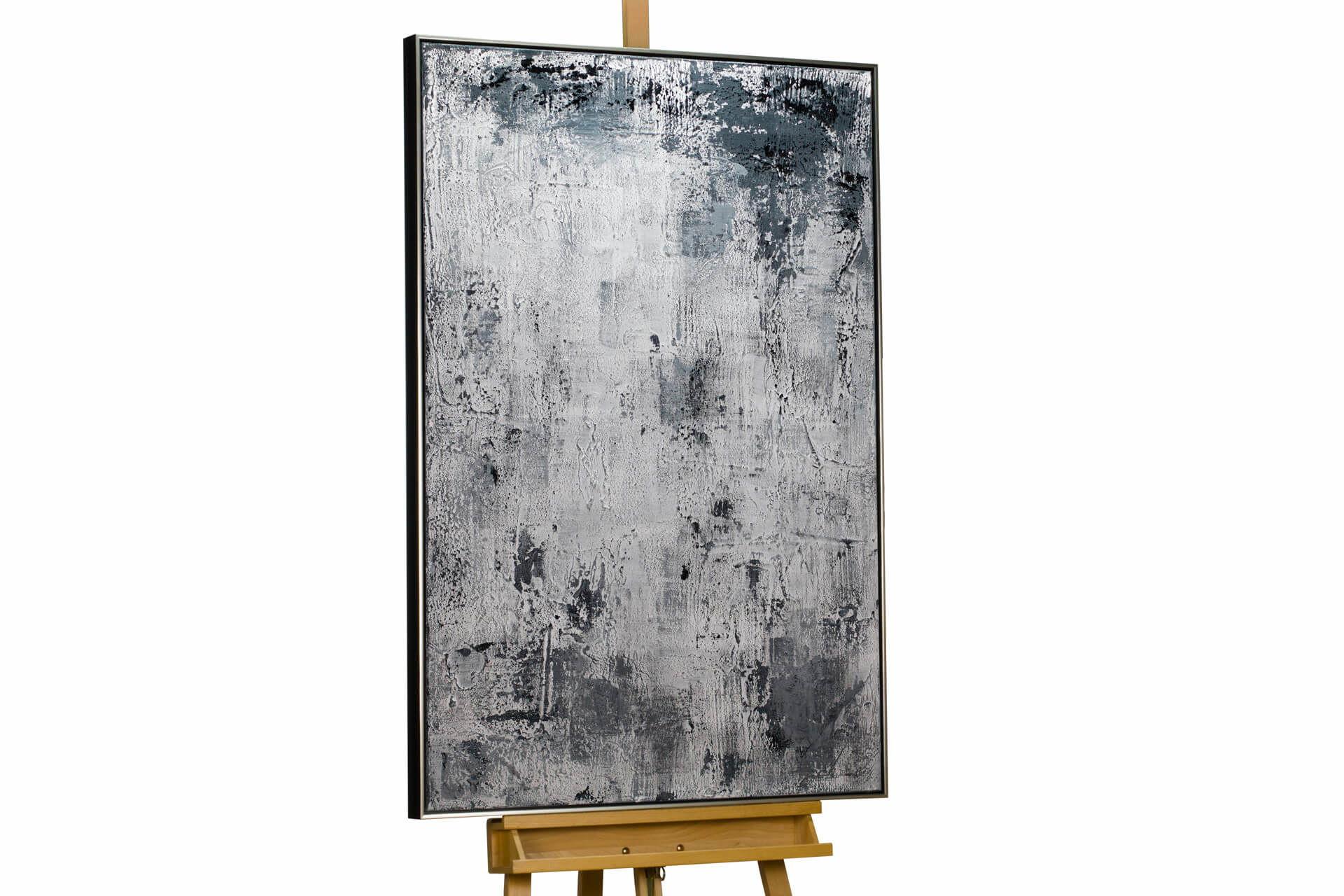 ACRYLBILD HANDGEMALT 83/123 cm - Schwarz/Grau, Textil (83/123cm) - KUNSTLOFT