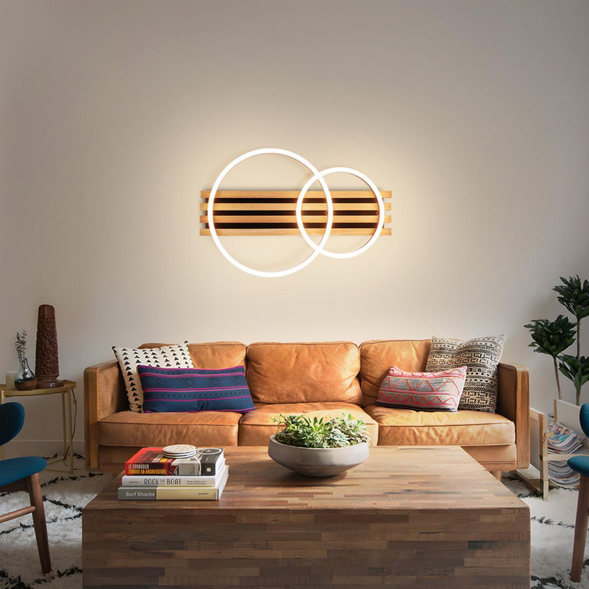 LED-DECKENLEUCHTE Elfriede II 8.8/55/35cm - Eschefarben, Holz (8.8/55/35cm) - Nettlife