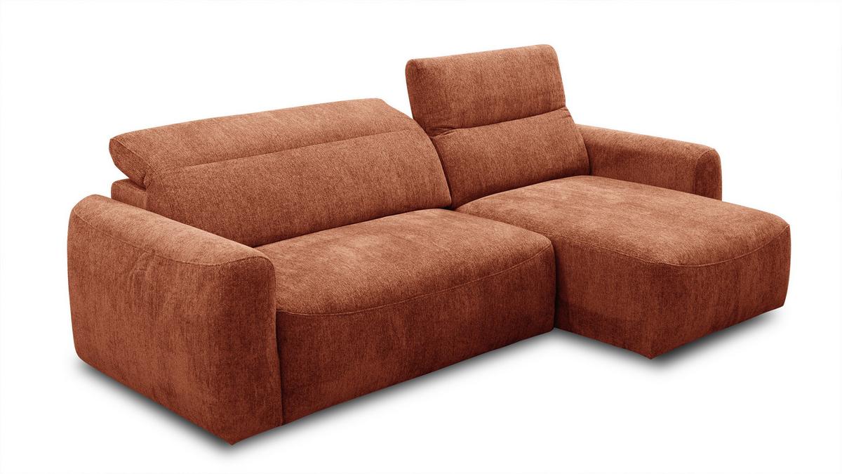 ECKSOFA NERO 4-Sitzer, orange - Schwarz/Orange, Holz/Textil (272/81/159cm) - Wozimo