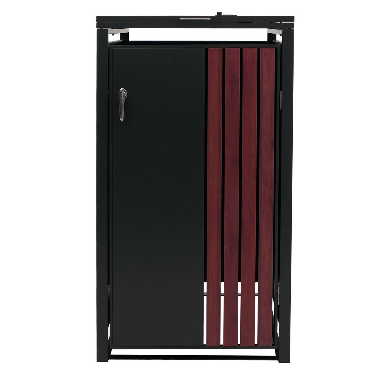 1ER-MÜLLTONNENVERKLEIDUNG Anthrazit, Braun - Anthrazit/Braun, Metall (68/122/84cm) - MCW