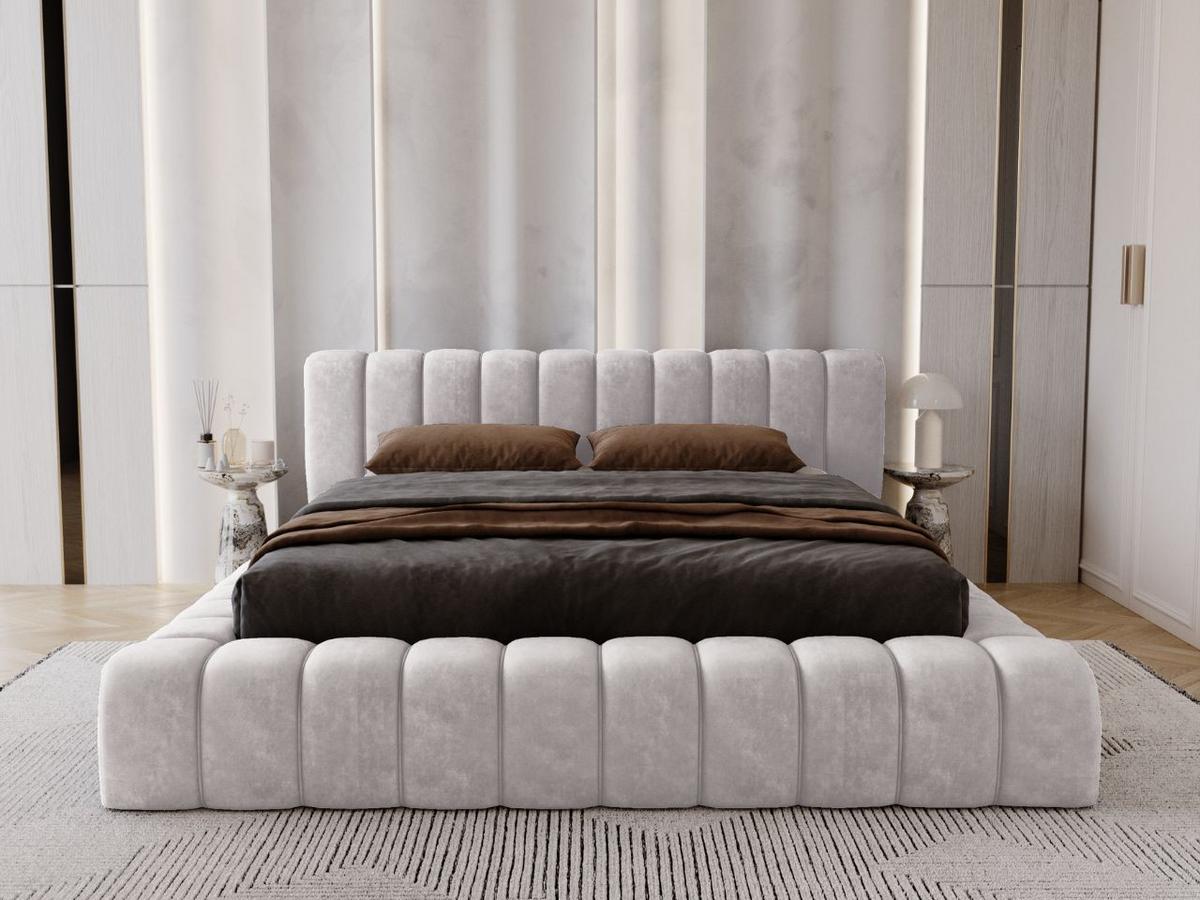POLSTERBETT Italia 160x200 Hellgrau - Hellgrau, Textil (160/200cm) - Graingold