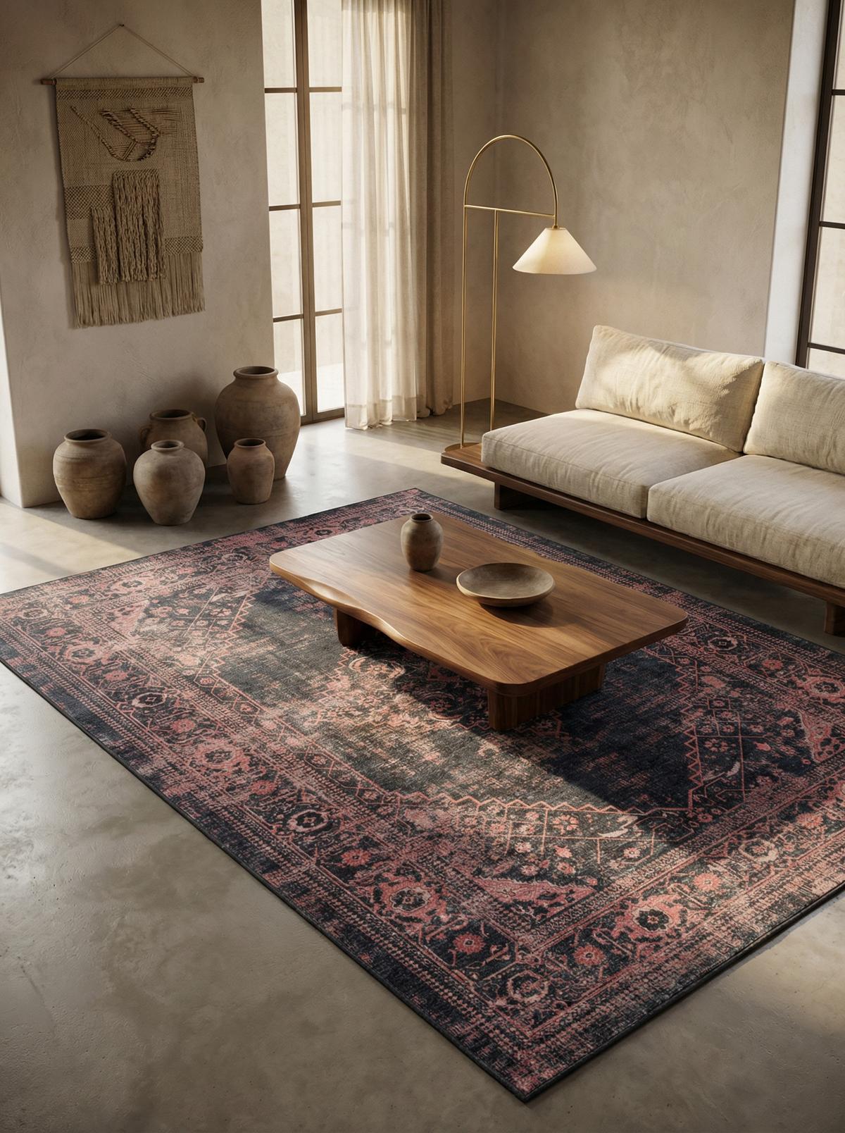 TEPPICH Flachgewebe Waschbar PIZOL in Rot, orientalisch, 160 x 230 cm - Rot, Textil (230/160cm) - KADIMA DESIGN