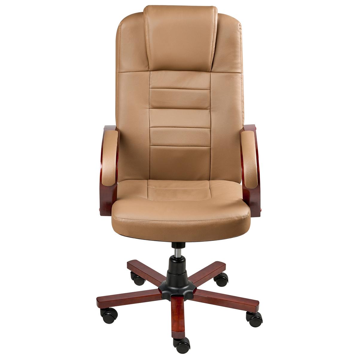MASSAGESTUHL Hellbraun Diamond - Hellbraun/Schwarz, Leder (66/118/66cm) - Beliani