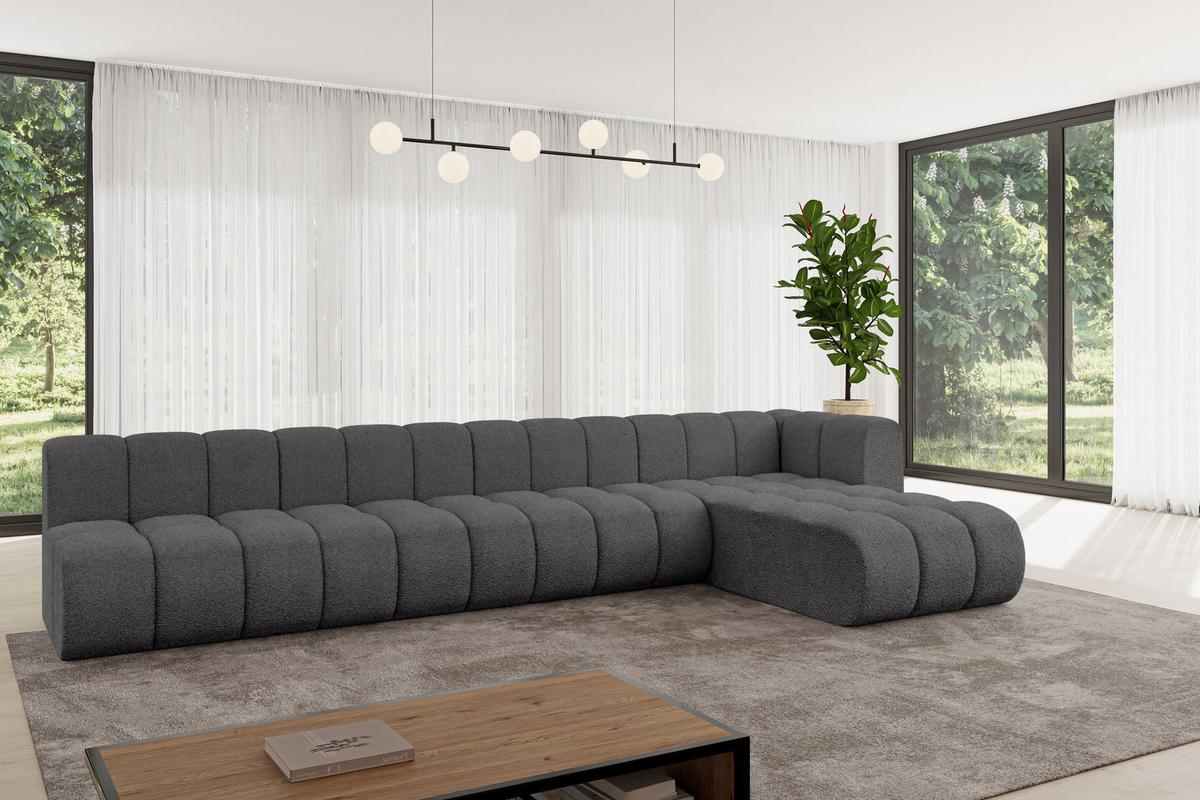 ECKSOFA modulares Sofa Darnel-L3 - 387x177x70 cm Grau - Grau, Holzwerkstoff/Textil (387/177cm) - ALTDECOR