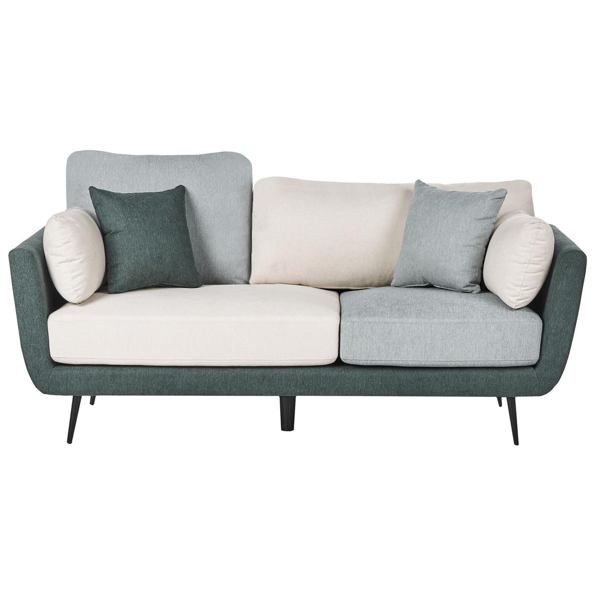 SOFA-SET 4-Sitzer Stoff Grün Bolga - Weiß/Grün, Textil (185/89/83cm) - Beliani