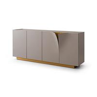 SIDEBOARD EMMA Grau Holz - Messingfarben/Braun, Holz/Metall (180/78/42cm) - KAWOLA