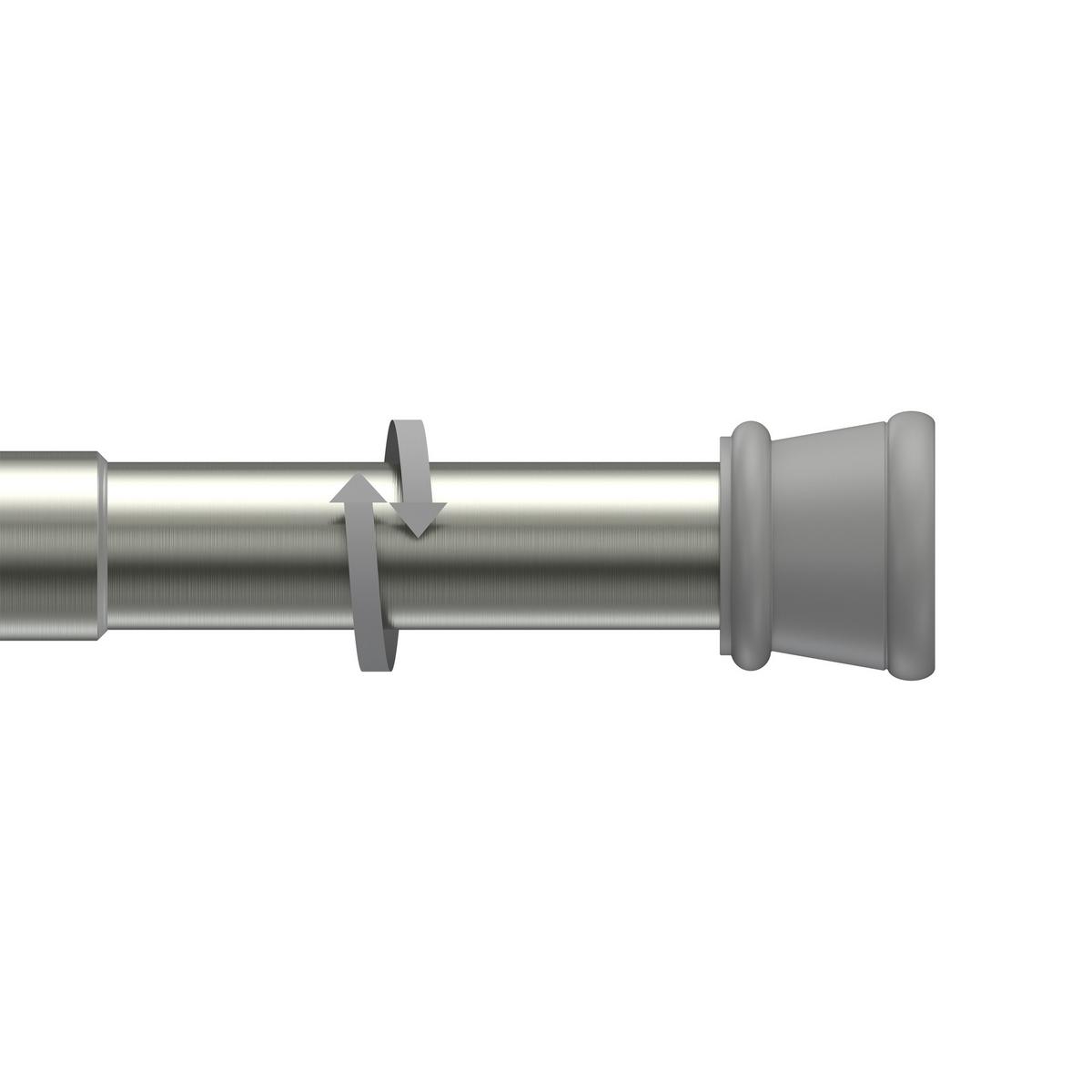 SPANNSTANGE / DUSCHVORHANGSTANGE Tensofix 80-130 cm, 26 / 23 mm Ø Edelstahl-Optik - Edelstahlfarben, Kunststoff/Metall (130cm) - INTERDECO