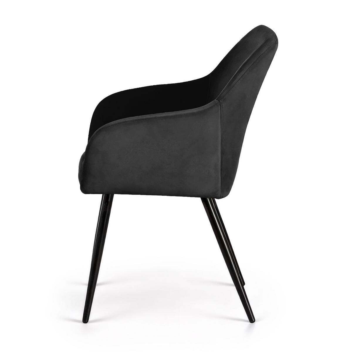 POLSTERSTUHL 6er Set, Metallbeine Schwarz 54,5/83/58 - Schwarz, Textil (55/83/51cm) - RAUMHIRSCH FURNITURE