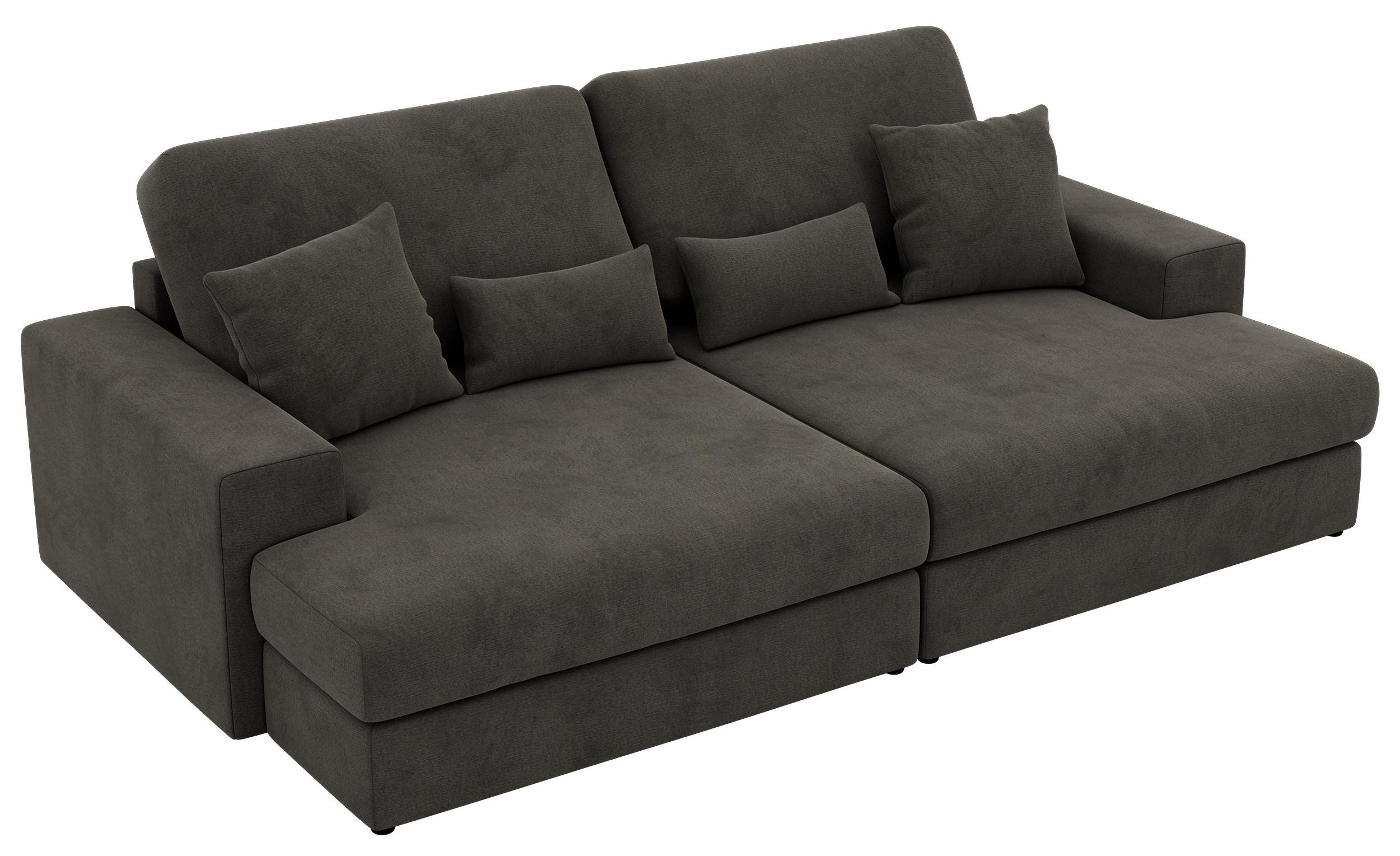 3-SITZER SOFA ANERO - Dunkelgrau Velvet - Dunkelgrau/Schwarz, Kunststoff/Textil (292/107/163cm) - MKS