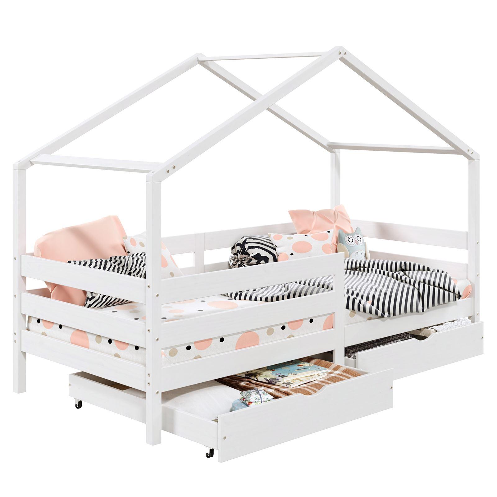 HAUSBETT ENA 90X200 CM - Weiß, Holz (96/148/206cm) - IDIMEX