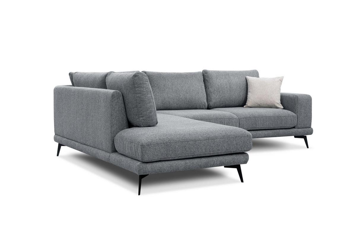 ECKSOFA MEDIOLANE 5-Sitzer, grau - Grau, Holzwerkstoff/Textil (219/282cm) - Wozimo