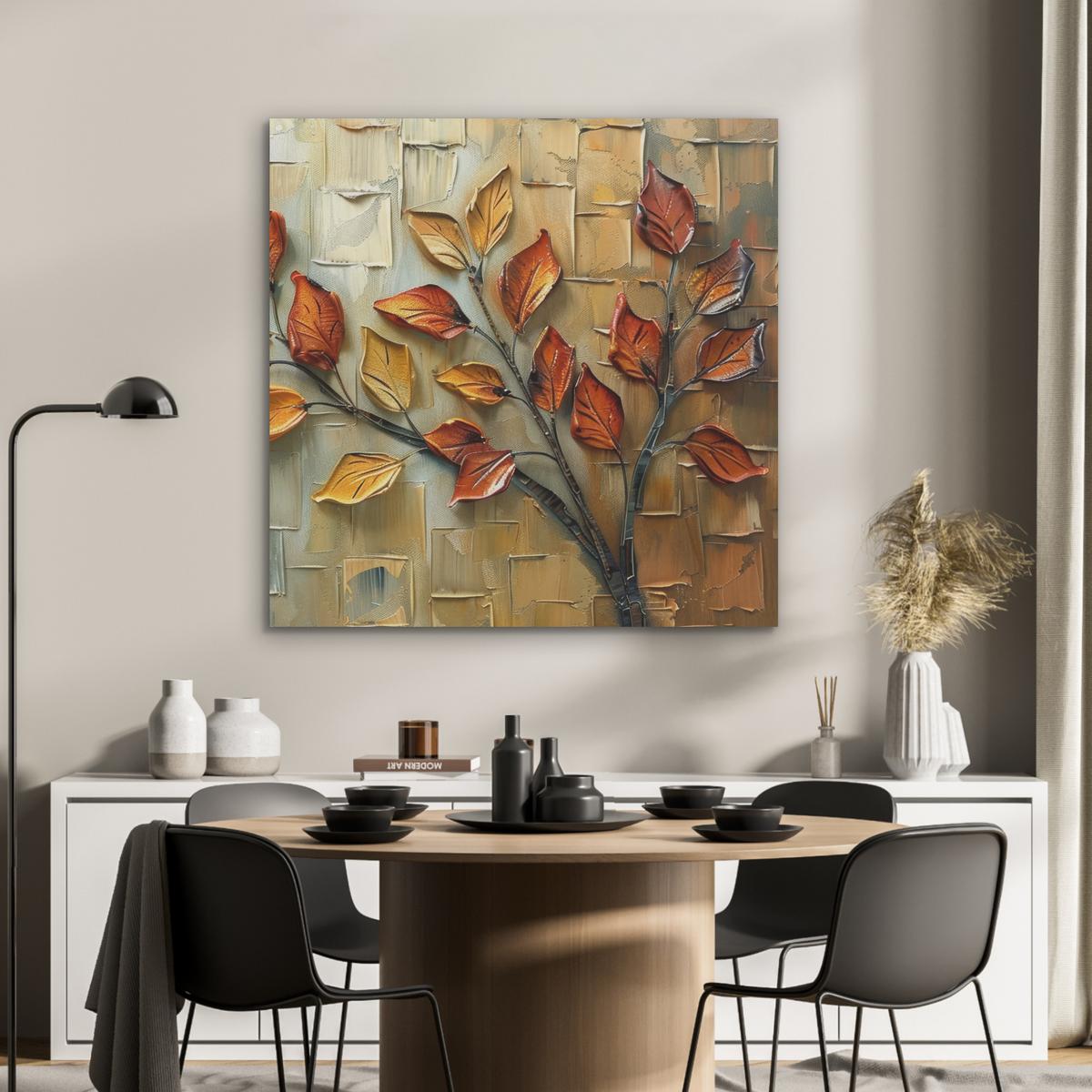 AKUSTIKBILD Baum - Abstrakt - Natur - Kunst Akustikpaneele 90x90 cm - Goldfarben, Kunststoff (90/90/0.9cm) - MuchoWow
