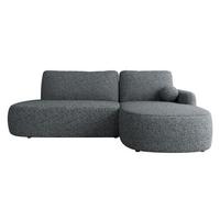 ECKSOFA Loridu O, Seite: Rechts - Dunkelgrau/Schwarz, Holz/Kunststoff (274/174cm) - MIRJAN24