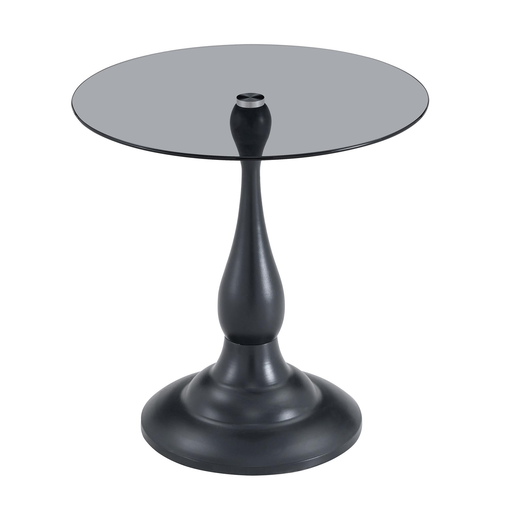 BEISTELLTISCH Rund Glas Modern Sofatisch Metallgestell Braun & Schwarz - Schwarz, Glas (50/50/51.5cm) - Urban Meuble