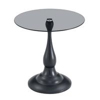 BEISTELLTISCH Rund Glas Modern Sofatisch Metallgestell Braun & Schwarz - Schwarz, Glas (50/50/51.5cm) - Urban Meuble