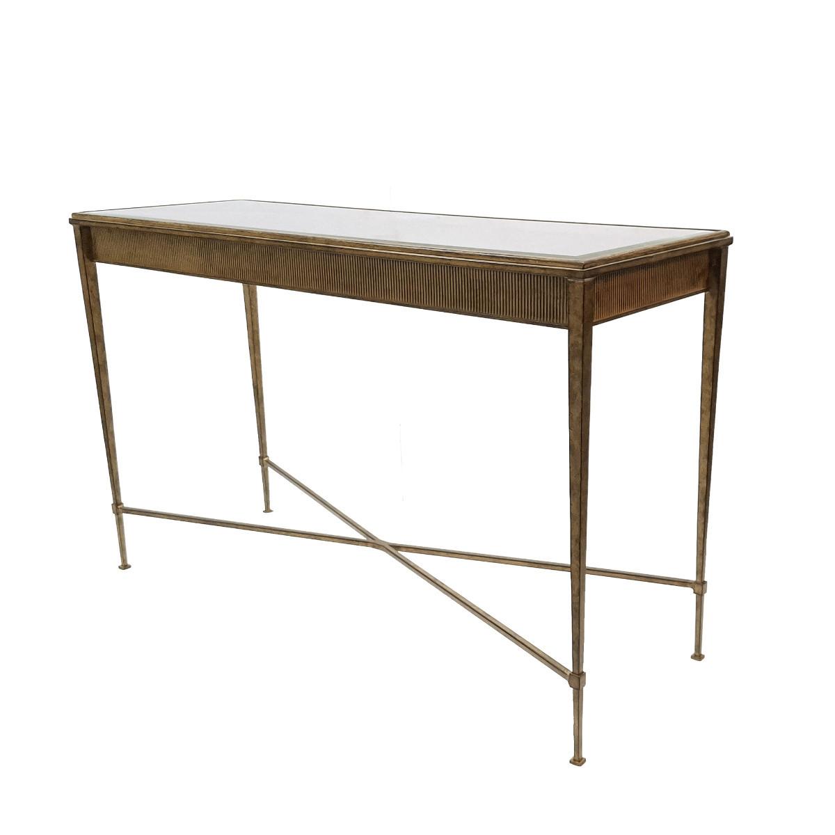 KONSOLE mit profiliertem rahmen - antoinette 120/42/76 cm - Goldfarben, Metall (120/42/76cm) - Signature