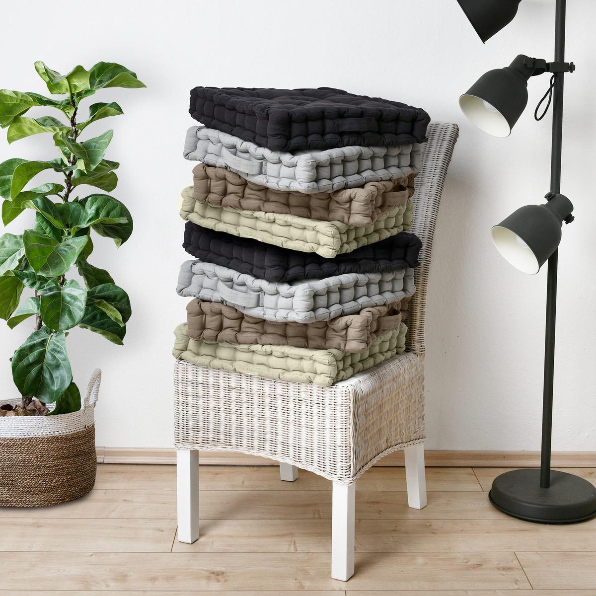 STUHLKISSEN Mila 50/50/10cm Natur - Naturfarben, Textil (50/50/10cm) - Beautissu 