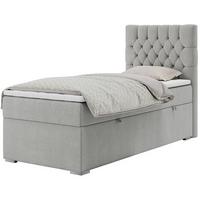 BOXBETT PERA 90/200 Hellgrau Struktur - H3 - Rechts Seite - Hellgrau, Holz/Textil (90/200cm) - MKS
