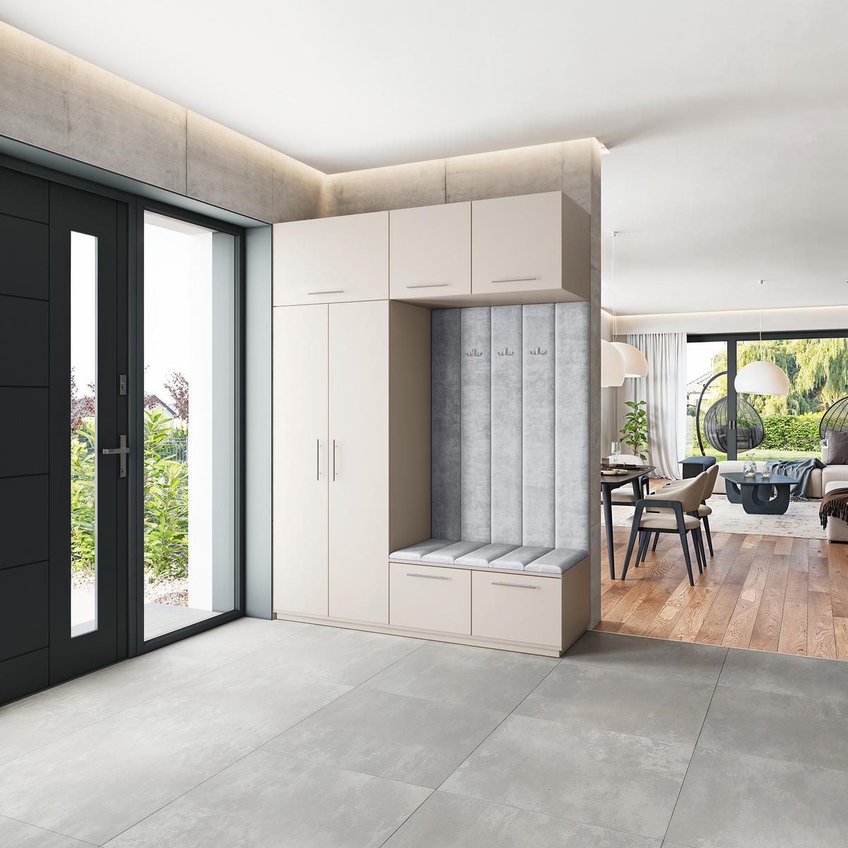 GARDEROBENSCHRANK REMA 180/240/60 cm Modern Kaschmir - Kaschmir/Hellgrau, Holzwerkstoff (180/240/60cm) - MASSENO