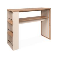 BAR-TISCH 4 Fächer, Eicheneffekt und Kaschmir 55/138/110 cm - Eschefarben, Holzwerkstoff (57.5/55/138cm) - Calicosy
