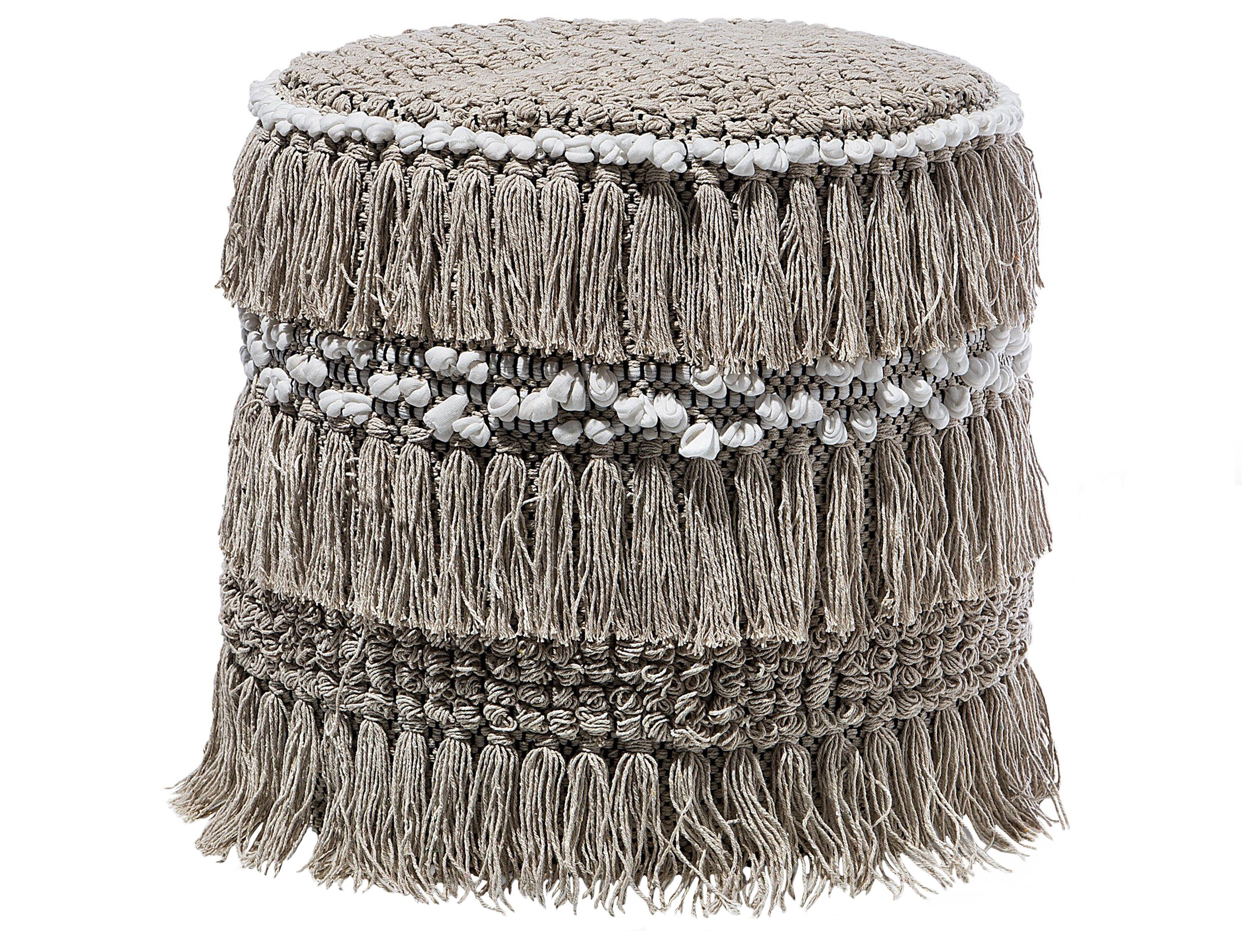POUF Noida 44/44/43 cm - Beige, Naturmaterialien/Textil (44/43/44cm) - Beliani