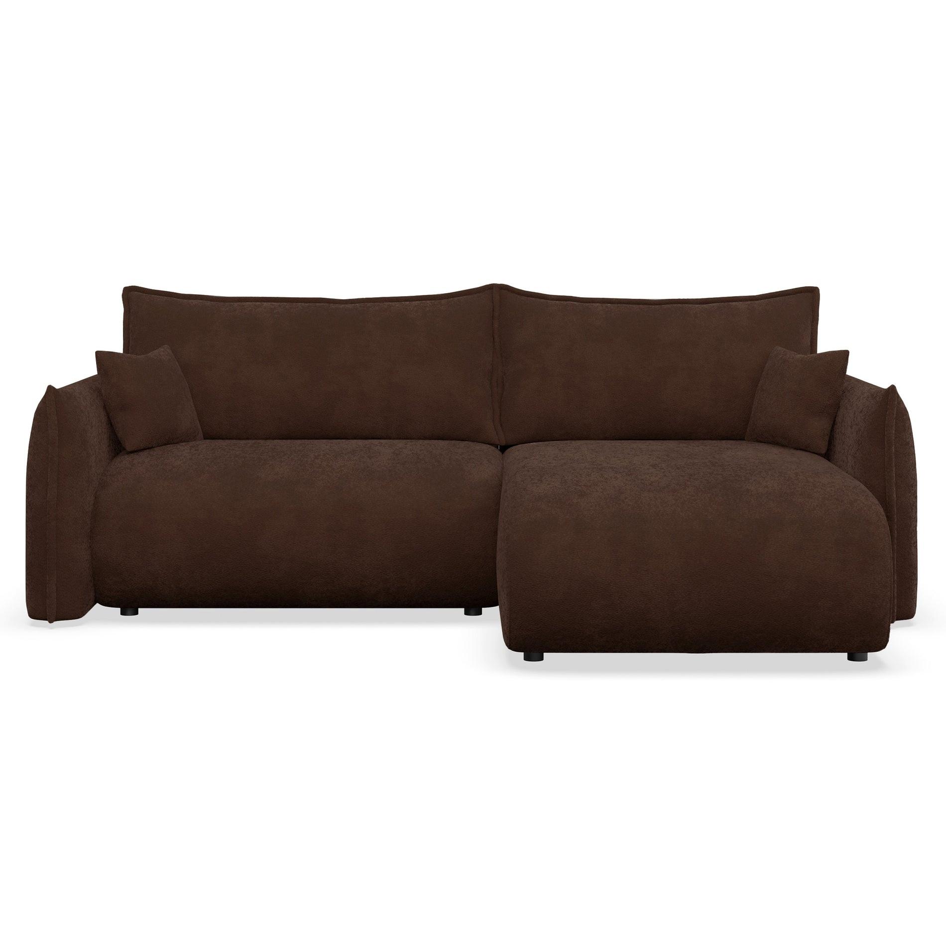 ECKSOFA Cushi Braun-Chenille - Schwarz/Braun, Kunststoff/Textil (183/252cm) - Selsey