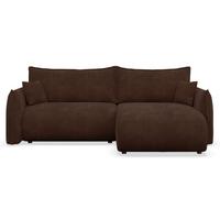 ECKSOFA Cushi Braun-Chenille - Schwarz/Braun, Kunststoff/Textil (183/252cm) - Selsey