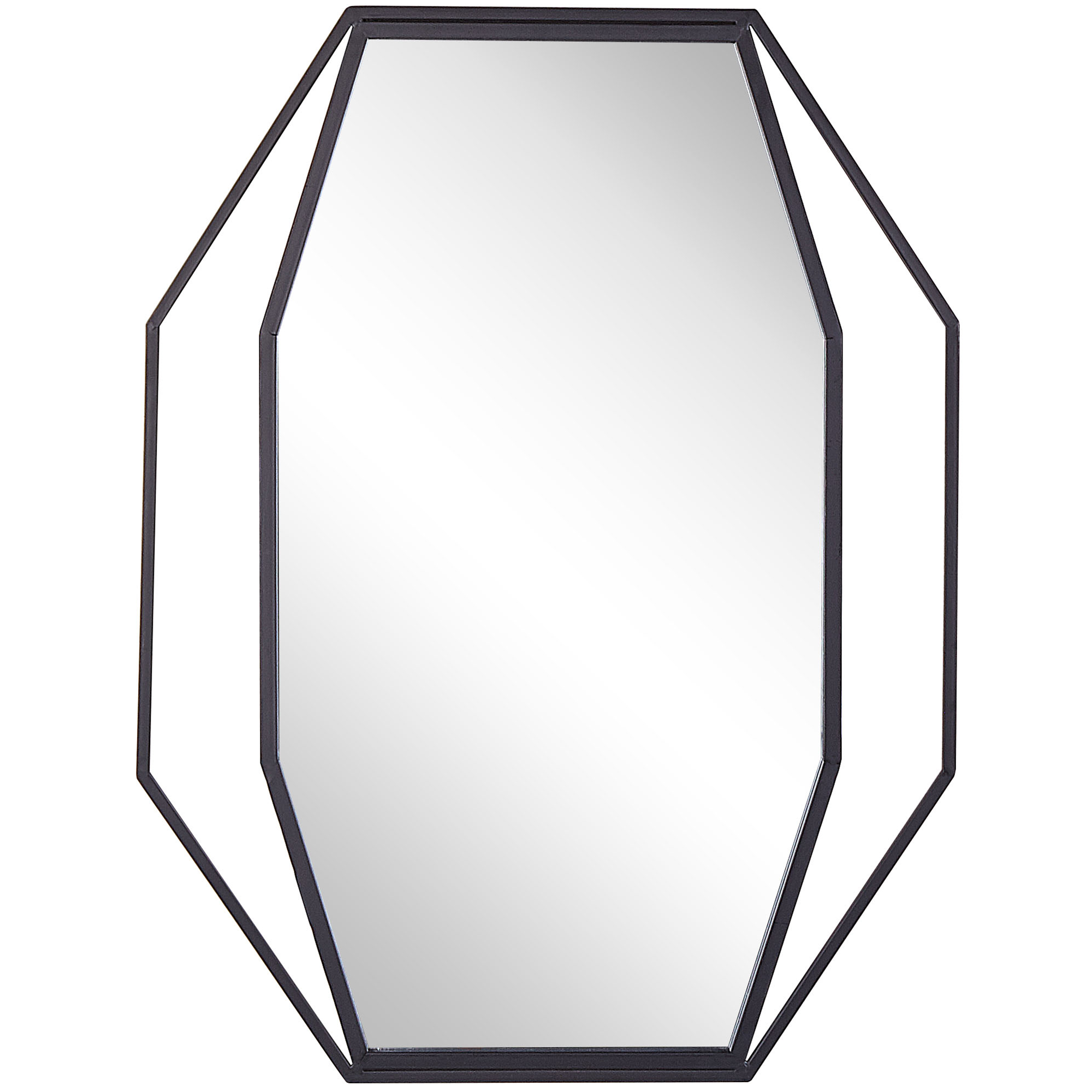 WANDSPIEGEL graphitgrauachteckig 80/60 cm Nire - Grau, Metall (60/80/3cm) - Beliani