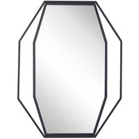 WANDSPIEGEL graphitgrauachteckig 80/60 cm Nire - Grau, Metall (60/80/3cm) - Beliani