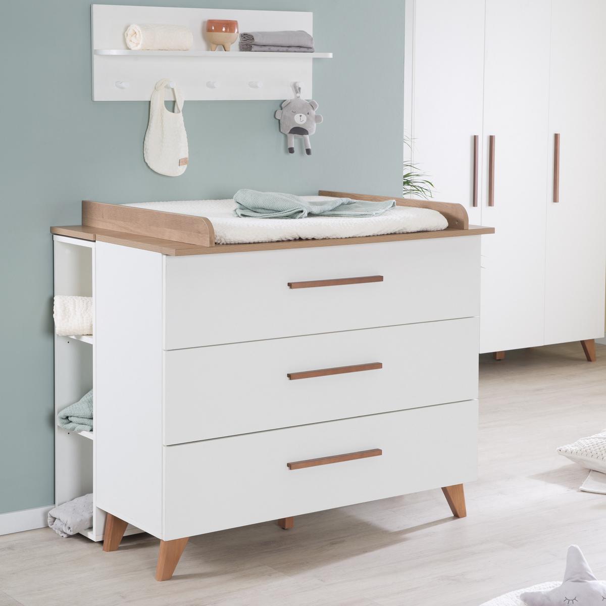 BABYZIMMER Ole 2-teilig - Weiß, Holzwerkstoff (110/98/142cm) - Roba