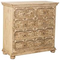KOMMODE aus Holz, weiß, 100x43x95cm - Beige, Holz (100/95/43cm) - Wanderlust