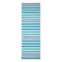 FLACHWEBETEPPICH-LÄUFER Baumwolle gestreift 66/200 cm - Blau, Textil (66/200cm) - Homescapes