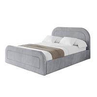 POLSTERBETT mit Bettkasten, Fußteil und Lattenrost, Boxbett mit Matratze H3/H4 - LERAY-Z 120x200 Hellgrau - Hellgrau, Holzwerkstoff/Textil (120/200cm) - ALTDECOR