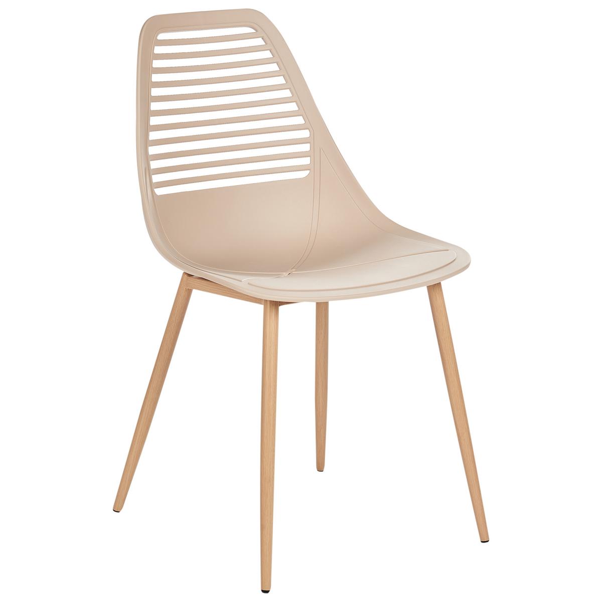 ESSZIMMERSTUHL 4er-Set Beige Montello - Beige/Braun, Kunststoff (46/84/54cm) - Beliani