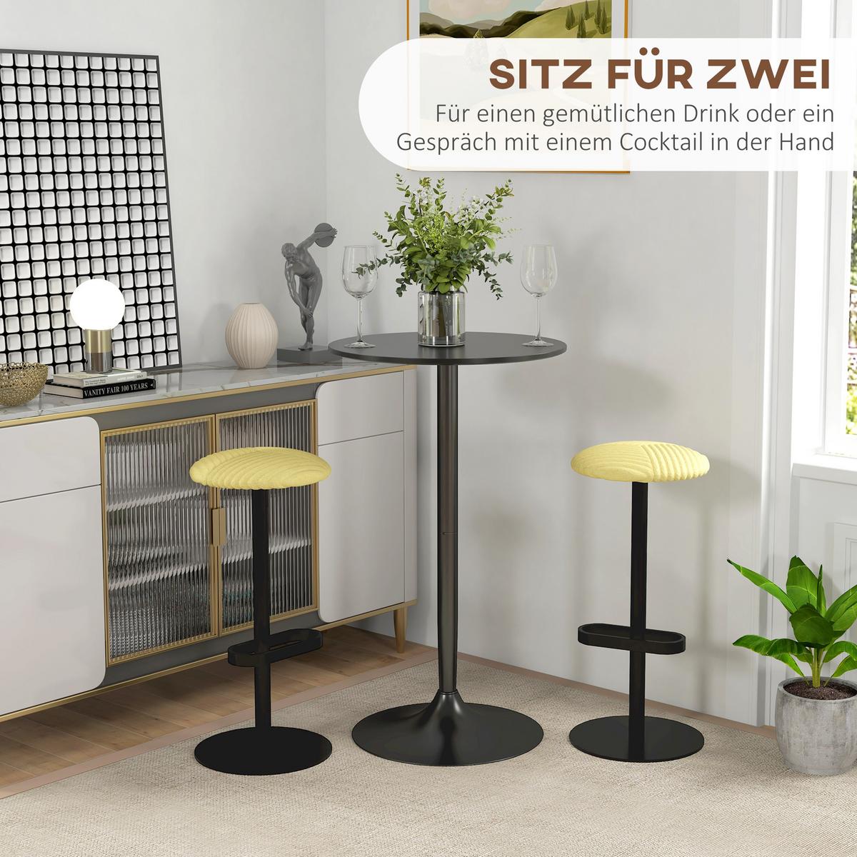 BARTISCH Stehtisch Esstisch Runder Tresentisch für Wohnzimmer, Ø60 x 102 cm - Schwarz, Kunststoff (60/60/102cm) - HOMCOM