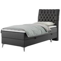 BOXBETT MILEN 90/200 Dunkelgrau Kunstleder - H3 - Rechts Seite - Dunkelgrau, Holz/Textil (90/200cm) - MKS