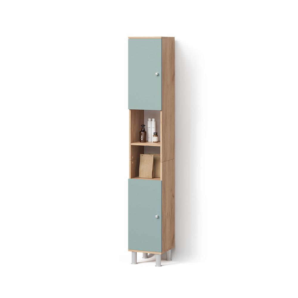 BADSCHRANK Fucino Grün 30 x 190 cm - Grün, Holzwerkstoff (30/190/30cm) - Livinity®